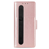 Wallet Case for Samsung Galaxy Z Fold 6,Pen Holder Leather Case, Flip Card Slot Magnetic Folio Book Cover,Pink